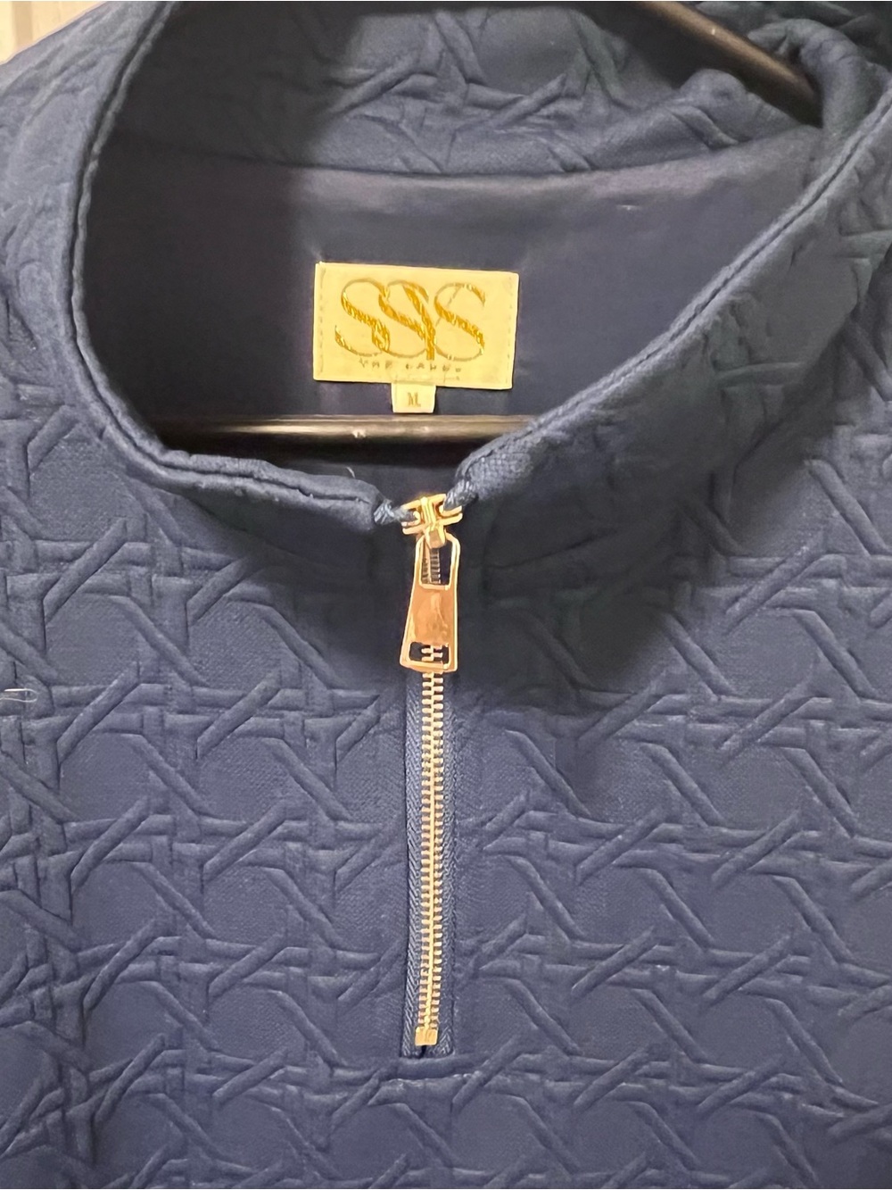Women's Navy Quarter-Zip Mock Neck Sweatshirt - Picture 2 of 7